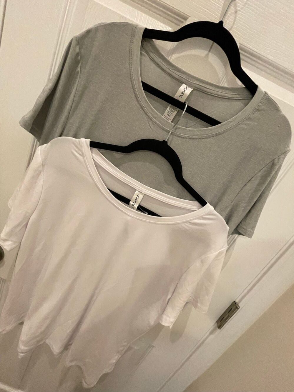 Jockey Women’s XL T-Shirt 2-Pack Gray & White Short Sleeve Stretch Tops